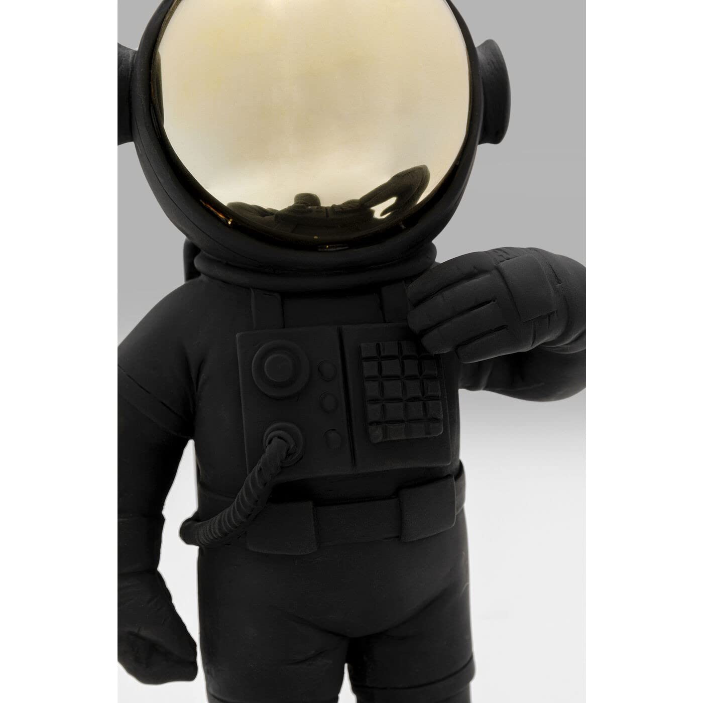 Kare Statuetta decorativa di design Welcome astronauta, nero, poliresina, dipinta a mano, pezzo unico, 27 x 17 x 14 cm (altezza x larghezza x profondità)