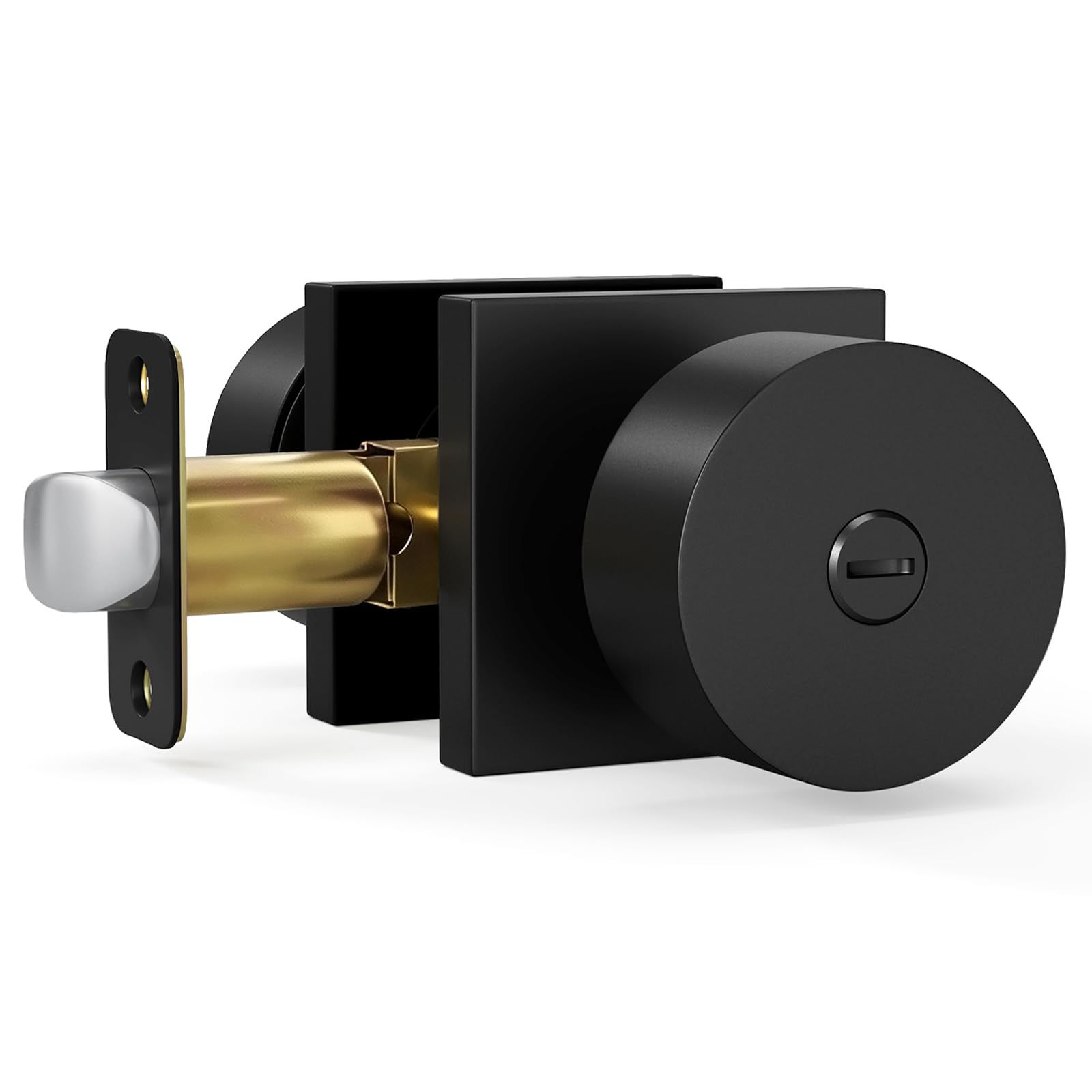 HOSOM Matte Black Door Knobs with Lock & Key -17