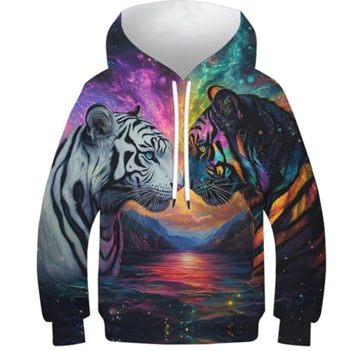 Sweat-shirt tiger à manches longues doux et confortable pour ado