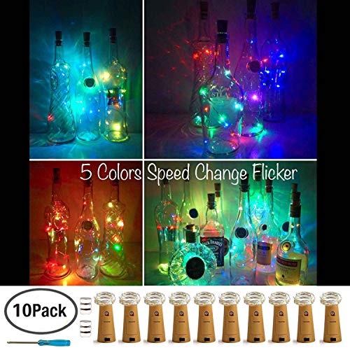 Wine Bottle Lights with Cork,LoveNite 10 Pack Battery Operated 10 LED Cork Shape