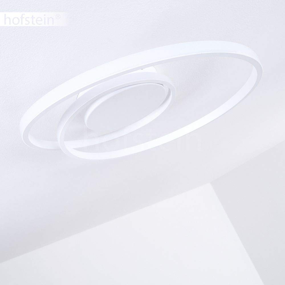 HOFSTEIN LED Deckenleuchte Leksund, dimmbare Deckenlampe aus Metall in Weiß mit Lichteffekt, dimmbar über Lichtschalter, max. 24 Watt, 2200 Lumen, 3000 Kelvin, Esszimmer, Wohnzimmer, Schlafzimmer
