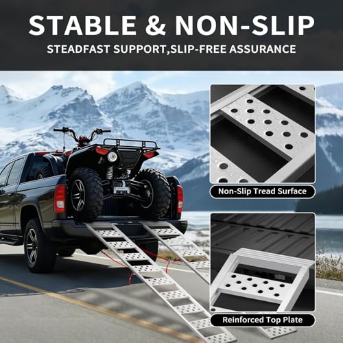 image for VENDAV Aluminum Loading Ramps, 2 Pack – 1300 lbs Capacity, 78