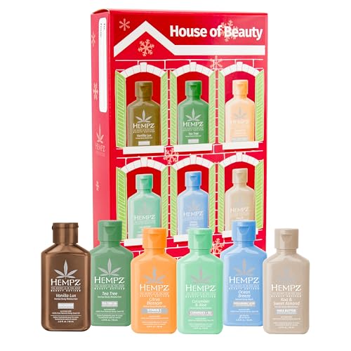 Hempz House of Beauty, Mini Lotion Deluxe Gift Set, Holiday Body Moisturizer Advent Calendar