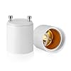 2 Pack Light Bulb Adapter - GU24 to E26 Light Bulb Socket Adapter 250℃ Heat-Resistant E26 Socket Adapter Light Bulb Socket Converter Max 150W, 60-250V