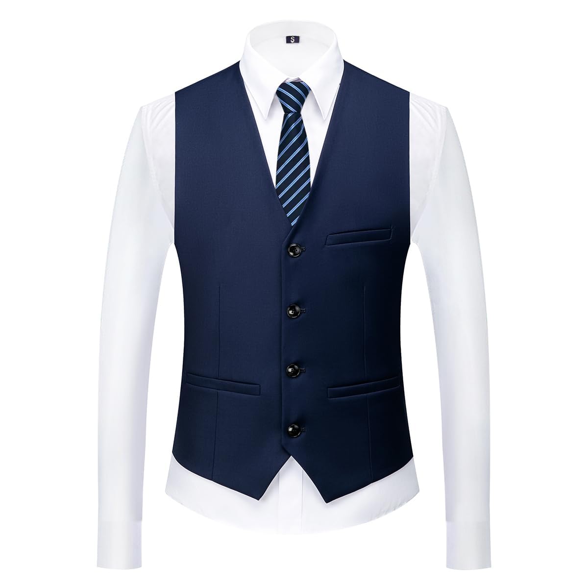 KUDORO Herren Anzüge 3-teilig Zwei Knöpfe Sakko Weste Hose mit Krawatte | Herren 3-Stücke Slim Fit Formell für Hochzeit Business