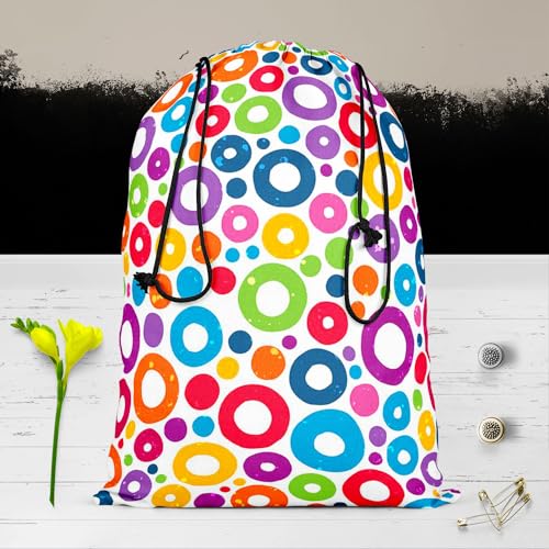 Image of ArtzFolio Colorful Circles D1 | Reusable Sack Bag | Bag for Gym, Storage, Vegetable & Travel