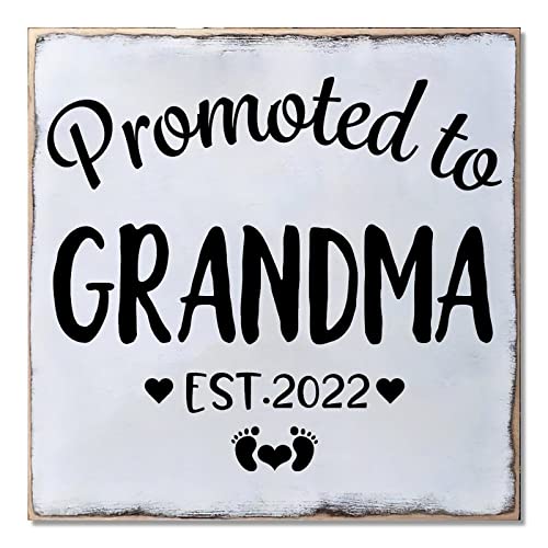 Panneau en bois Promoted To Grandma plaque décorative artisanale 40,6 cm salon
