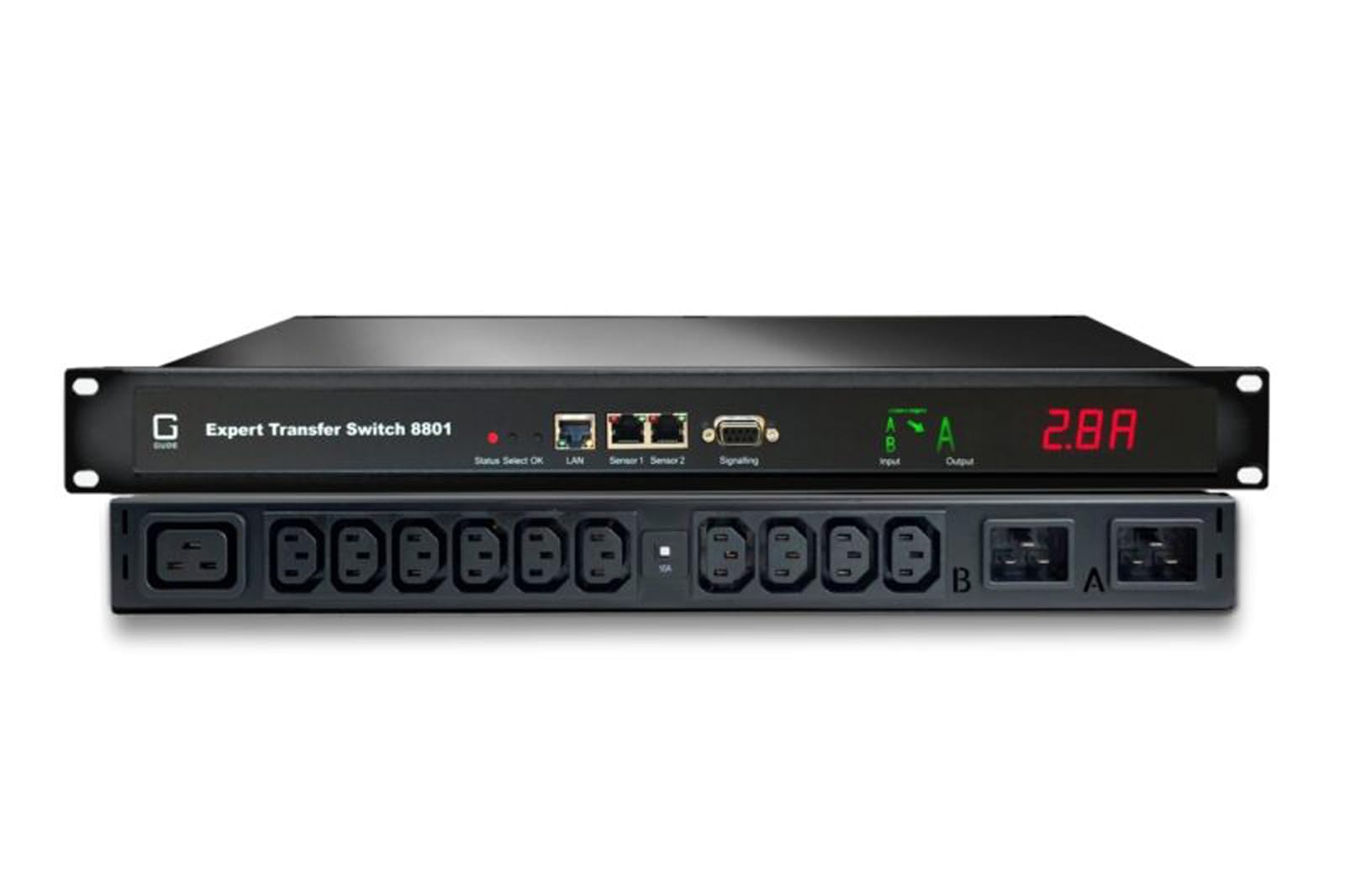 GUDE 8801-3 Expert Transfer Switch 16A 1x IEC C19, 6X IEC C13 (4xFuse), sieć