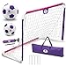 Morvat Soccer Goal Set for Backyard, Kids Outdoor Toys, Outside Toys Soccer Goals for Kids, Girls Soccer Accessories, Toddler Soccer Goals for Backyard, Soccer Ball, Junior Ball, Pink and Purple