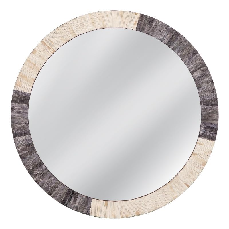 Golden Sands Wall Mirror in Blue Gray Engineered Wood and Bone
