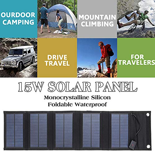 Painel solar, Andoer 5V 15W USB Carregador Solar Célula Solar Portátil À Prova D 'Água Carregadores