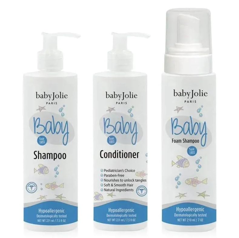 Baby Jolie - Hair Care Set For Infant And Toddlers (Shampoo, Conditioner & Foam Shampoo),