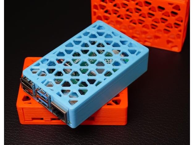 Image of 3D Printed raspberry pi 4 1GB / 2GB / 4GB / 8GB case with a geometric mesh pattern that (easy to assemble) Pack of 1