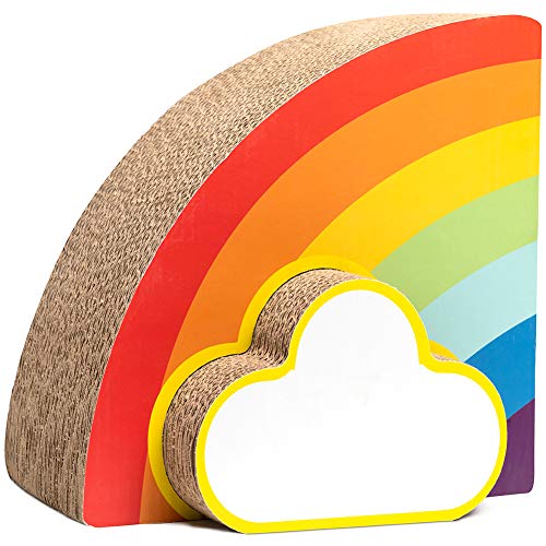 Hollypet Cat Scratcher, 2 in 1 Cat Scratch Pad, Kitten Lounge Bed, Premium Recyclable Corrugated Cardboard