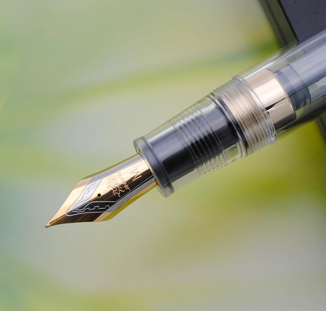 JINHAO DADAO 9019 Fountain Pen Acrylic Ink Pen with Ink Converter (Medium Nib, Transparent) - Image 2