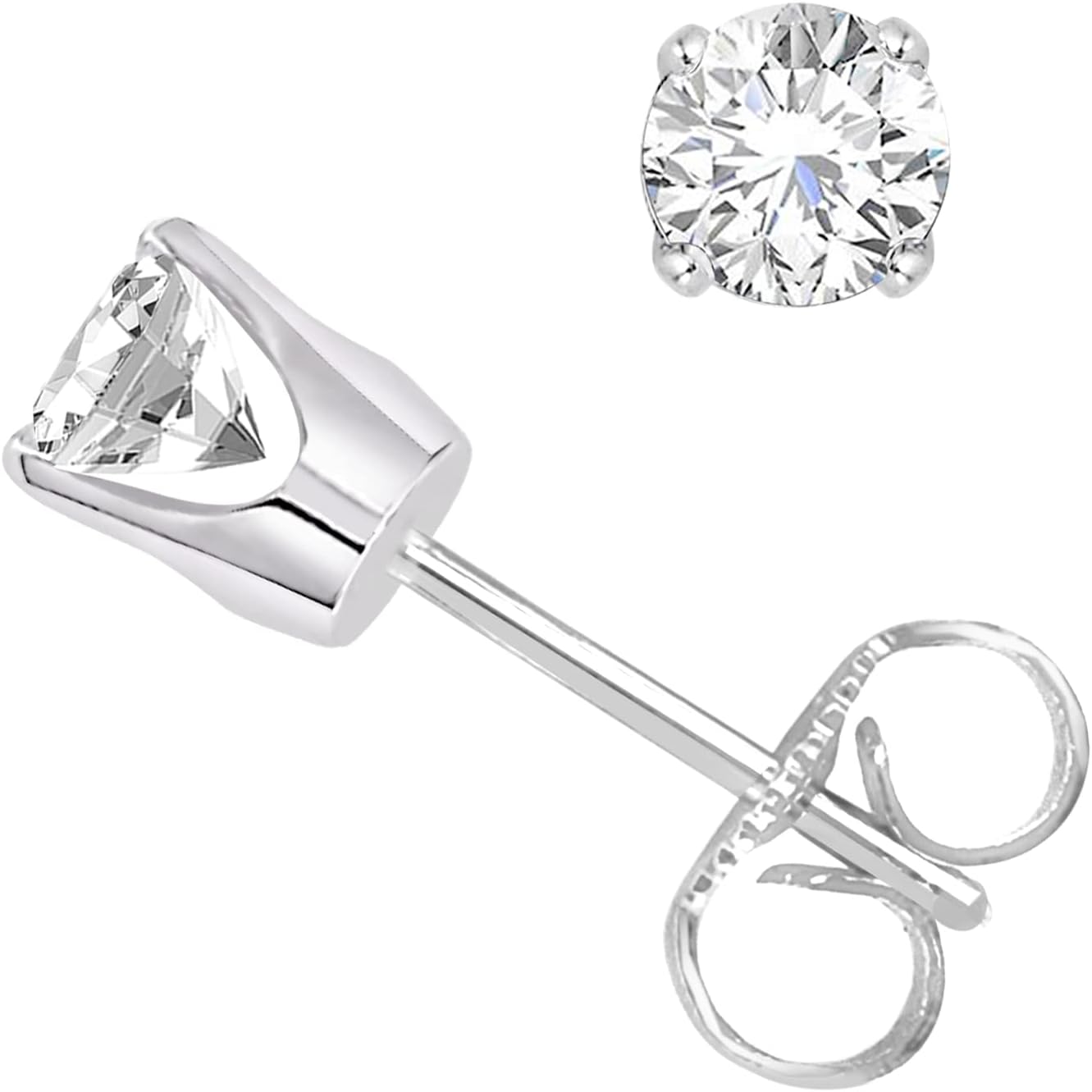 Round Diamond Stud Earrings – Natural Diamond – 14K Gold – Classic & Elegant Jewelry