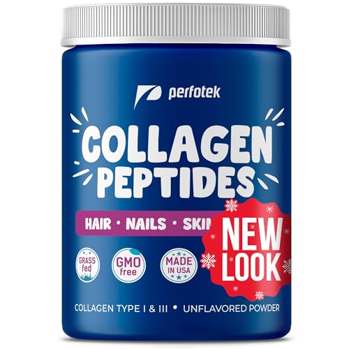 Collagen Powder for Women Men Types I & III Unflavored Easy to Mix Hydrolyzed Protein Peptides Non-GMO Grass-Fed Gluten-Free Kosher Pareve Healthy Hair Skin Joints and Nails