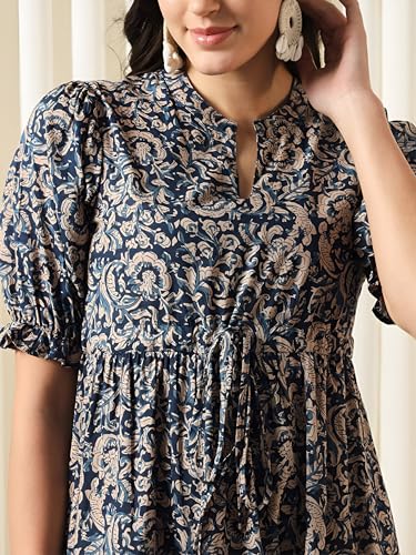 Image of KZULLY | Dress for Women | Summer Outfit | Elegant Casual | Puff Sleeves| Lightweight Polyester Fabric