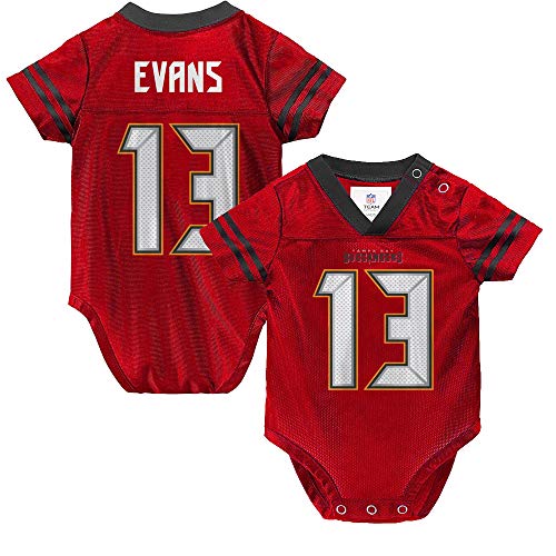 Image of Outerstuff NFL Newborn Infants Team Color Name and Number Home Player Creeper Bodysuit Jersey