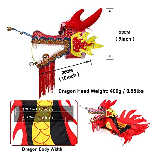 Schudden Poi Fitness Dragon Dance Lint Streamer met Dragon Head Zijde Flowy Schudden Flinging Chinese Dragon Dance Lint… - Image 5