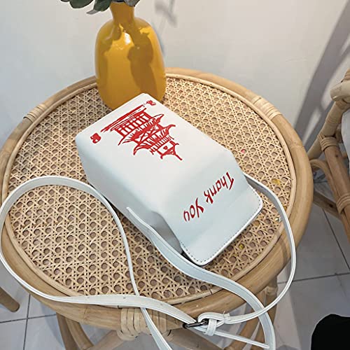 Chinese Tower Printing Box Shoulder Bags for Women Fashion Cartoon Crossbody Bag Small Girl's Bag2