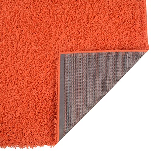 Rugs.com - Über Cozy Solid Shag Collection Rug – 6 Ft Runner Tiger Orange Shag Rug Perfect For Hallways, Entryways, 2' 2 X 6' 5 Runner #TOP5