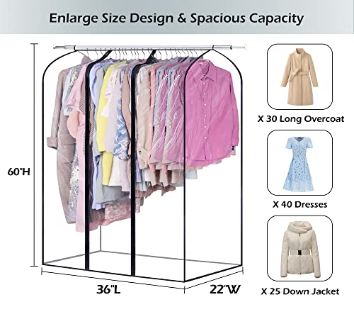 Sleeping Lamb 60'' Extra Long Garment Bags For Closet Storage Bottom Enclosed Clear Dress Bag Hanging Clothes Storage For Gowns, Coats, Suits （Not Including Frame）. #TOP1