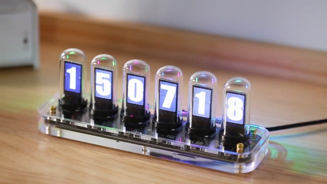GUAZI STORE Imitation glow tube clock DIY creative clock