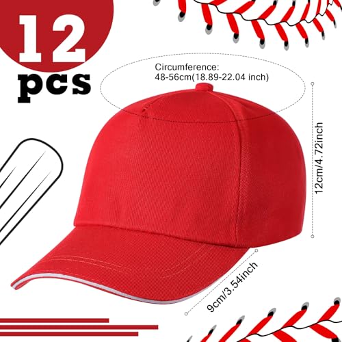 Image of Shyyween Kids Baseball Caps Youth Adjustable Plain Baseball Hats Cotton Blank Hats Bulk for Girls Boys Sport Team