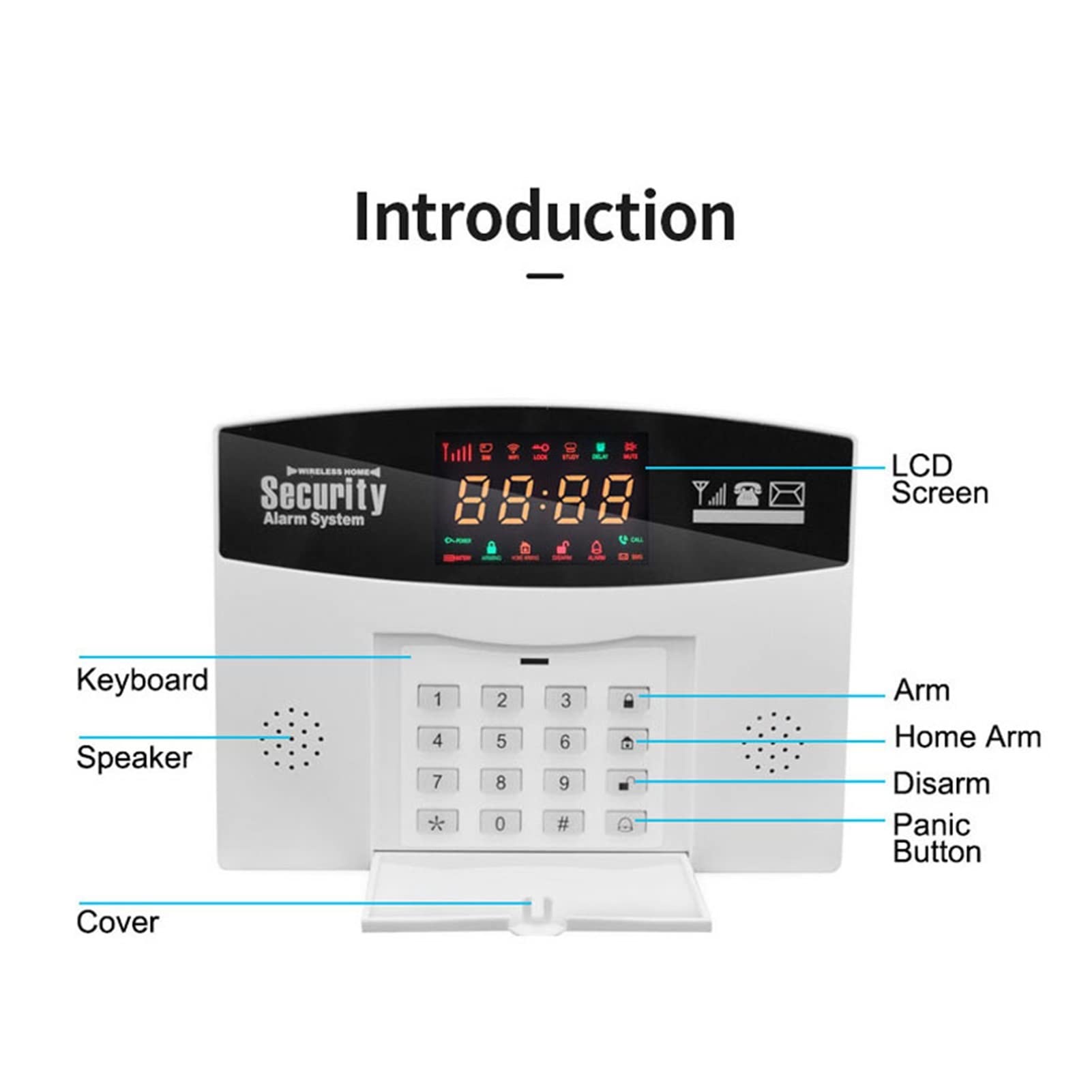 Kit Allarme Casa, Tuya WiFi Home Alarm System System Smart GSM. Allarme di sicurezza 8 Lingue Porta Open Motion Detector App. Campanello incorporato sirena integrata(Option A)