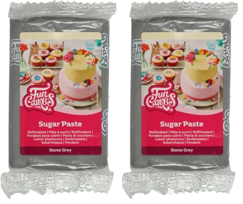FunCakes Pasta De Azúcar Gris Piedra 250 G (Paquete de 2)