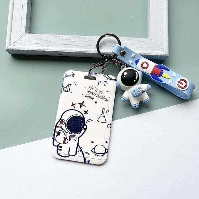 Porta carte Badge Card 5pc Custodie identificative Space Astronaut Cordini Portachiavi Cute Neck Strap Porta carte di credito Corda appesa Copertine for badge portatili Semplice (Colore : B) ( Color :