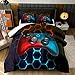 AILONEN Gamer Comforter Sets for Teen Boys, Gaming Bedding Sets Queen Set,Video Game Bedspread,Game Duvet,Gamepad Bed Set,Controller Quilt Set,3 Piece 1 Comforter and 2 Pillowcases