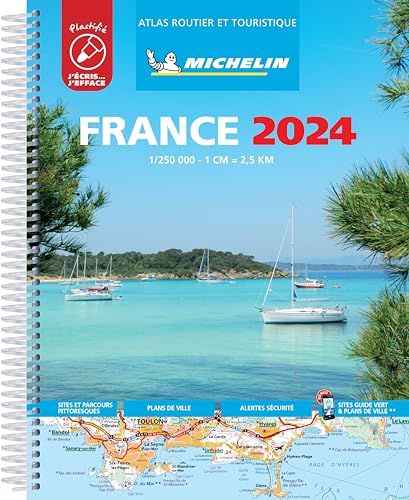 France 2024 - Tourist & Motoring Atlas A4 Laminated Spiral...