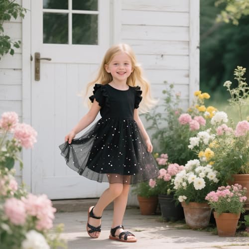 Image of Otter MOMO Girls Open Toe Princess Flat Sandals with Comfort Sole Summer Sandals