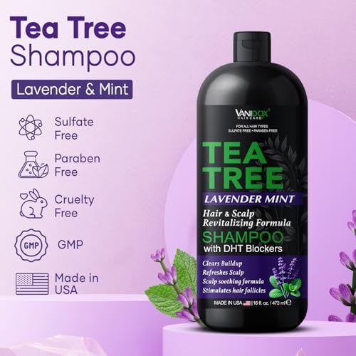 Vanidox Tea Tree Lavender Mint Shampoo With 100% Pure Tea Tree Oil For Itchy, Dry Scalp thumb #1