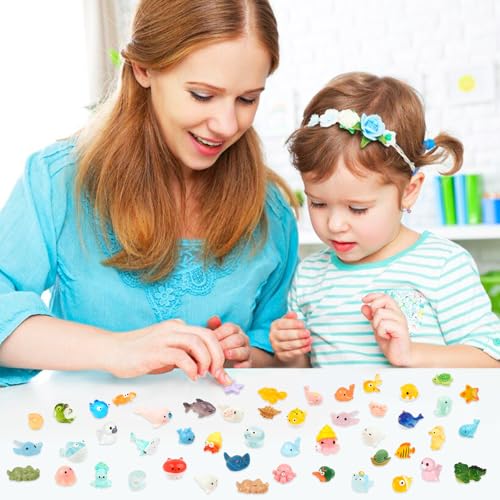 TaoQ C 50 PCS Mini Sea Animals Figurines Tiny Resin Ocean Animal Mini Plastic Ocean Animals for DIY Miniature Scenes Dollhouse Birthday Party Decoration, Fish Tank Aquarium - image 7