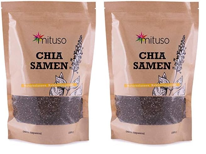 semillas de Chia mituso, 1 paquete (1 x 1000g) (Paquete de 2)