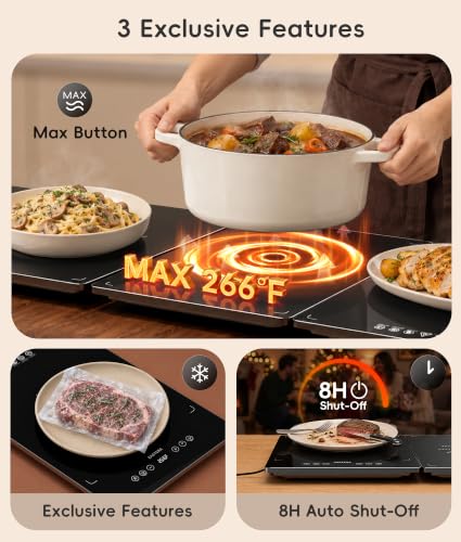 Electric Warming Tray for Buffets Party, 4-in-1 Food Warmer, XL 41"x15" DROPS TO - image 5