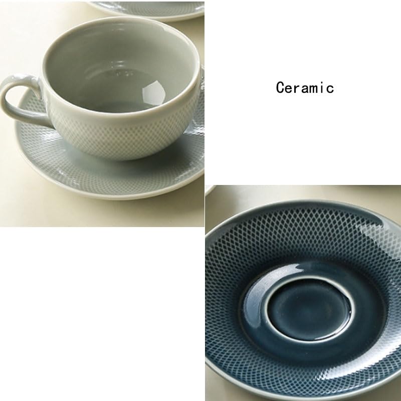 Porcelanowy kubek do kawy ze spodkiem, Ceramiczne wypalane w piecu. Zestaw spodków do filiżanki herbaty i kawy(Style1)
