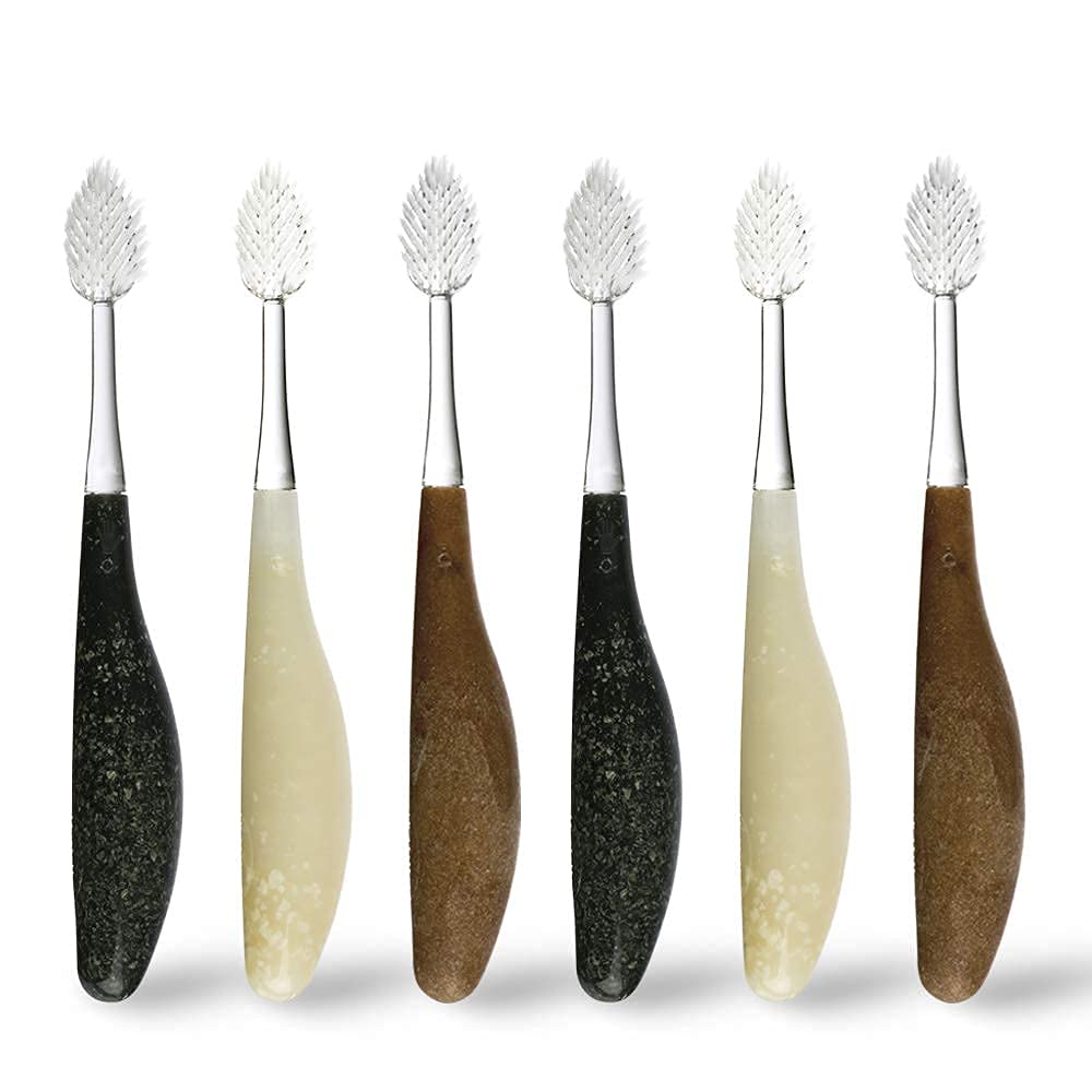 RADIUS Spazzolino da denti con filo interdentale, super morbido, confezione da 6 in colori assortiti, senza BPA e ADA, progettato per migliorare la salute delle gengive e ridurre il rischio di