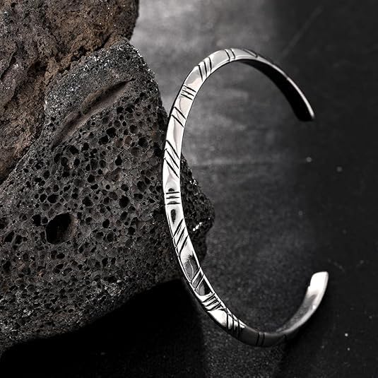 Nordic Cuff Bracelet for Men Women, Stainless Steel Vintage Bangle Bracelet, Viking Norse Arrow Talisman Bracelet Jewelry Gift - Image 5