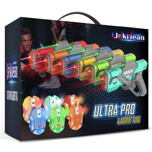 Image of Rechargeable Laser Tag Set with Vests, Upgrade Laser Tag Guns Set of 6 with Mist Spray Effect & LED Digital, Multi Player Toy for Teen Boys & Girls, Indoor&Outdoor Toy Play Game Gift,Ages 8+