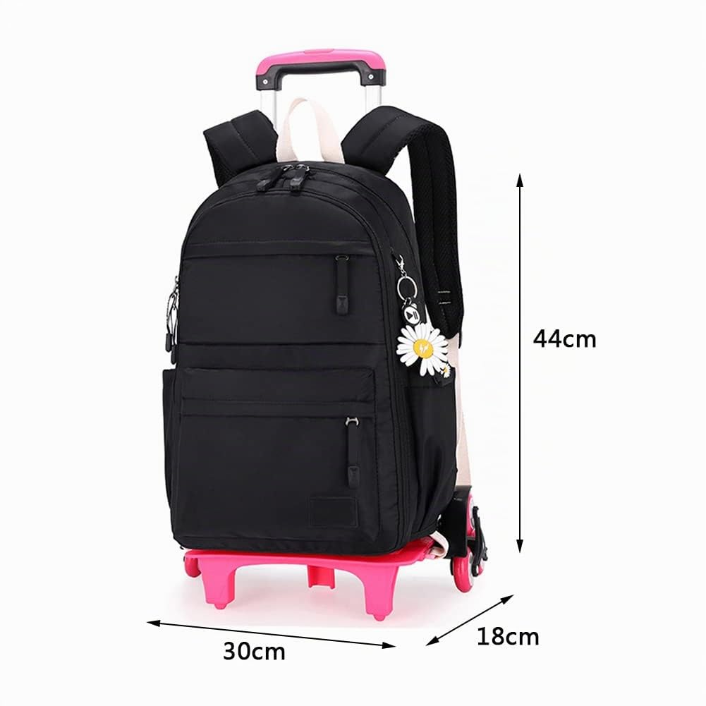 Mochilas Escolares con Ruedas Bolsas Escolares Trolley Mochilas Niñas para Viajes y Escuela, Negro
