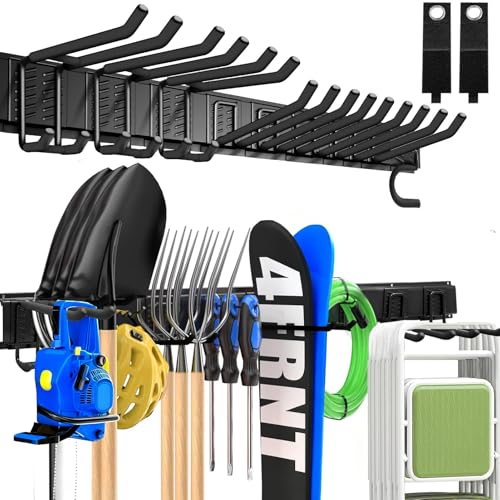 KOFANI Heavy Duty Garage Wall Organizer with 700LB Capacity, 48Inch Garage Tool Organizer Wall Mount and Garden Tool Organizer with Adjustable Tool Rack for Garage Shed Yard Storage