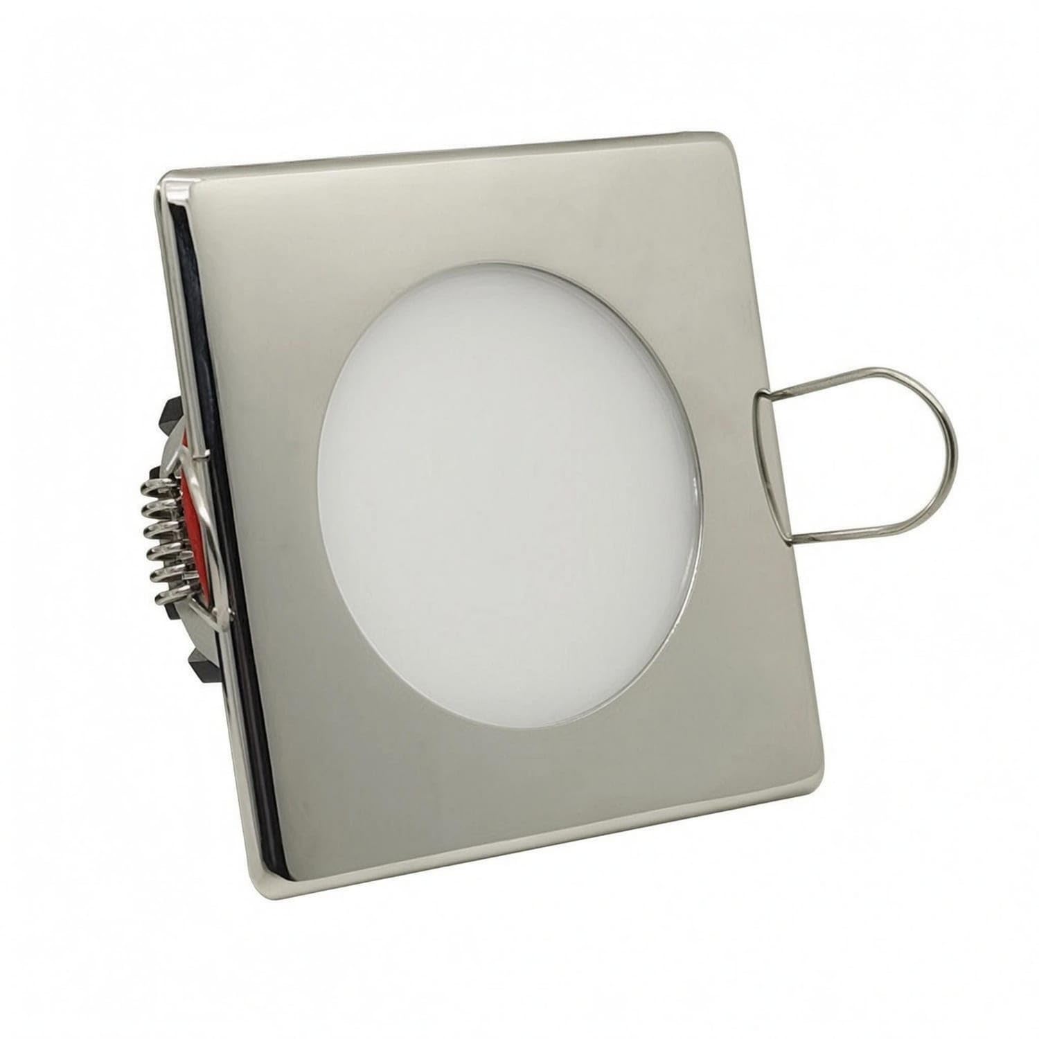 Dimmable Square LED Recessed Light Warm White IP65 Waterproof Ceiling Light Frosted Indoor Lighting Stainless Steel, 5W-image-26