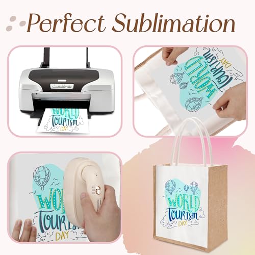 Joyclub 10 Pack Burlap Tote Bags Bulk Sublimation Blanks Reusable Canvas Grocery Jute Tote Bags with Handles for Beach Wedding Party Travel Shopping Bridesmaid Gifts DIY - Thumbnail 4