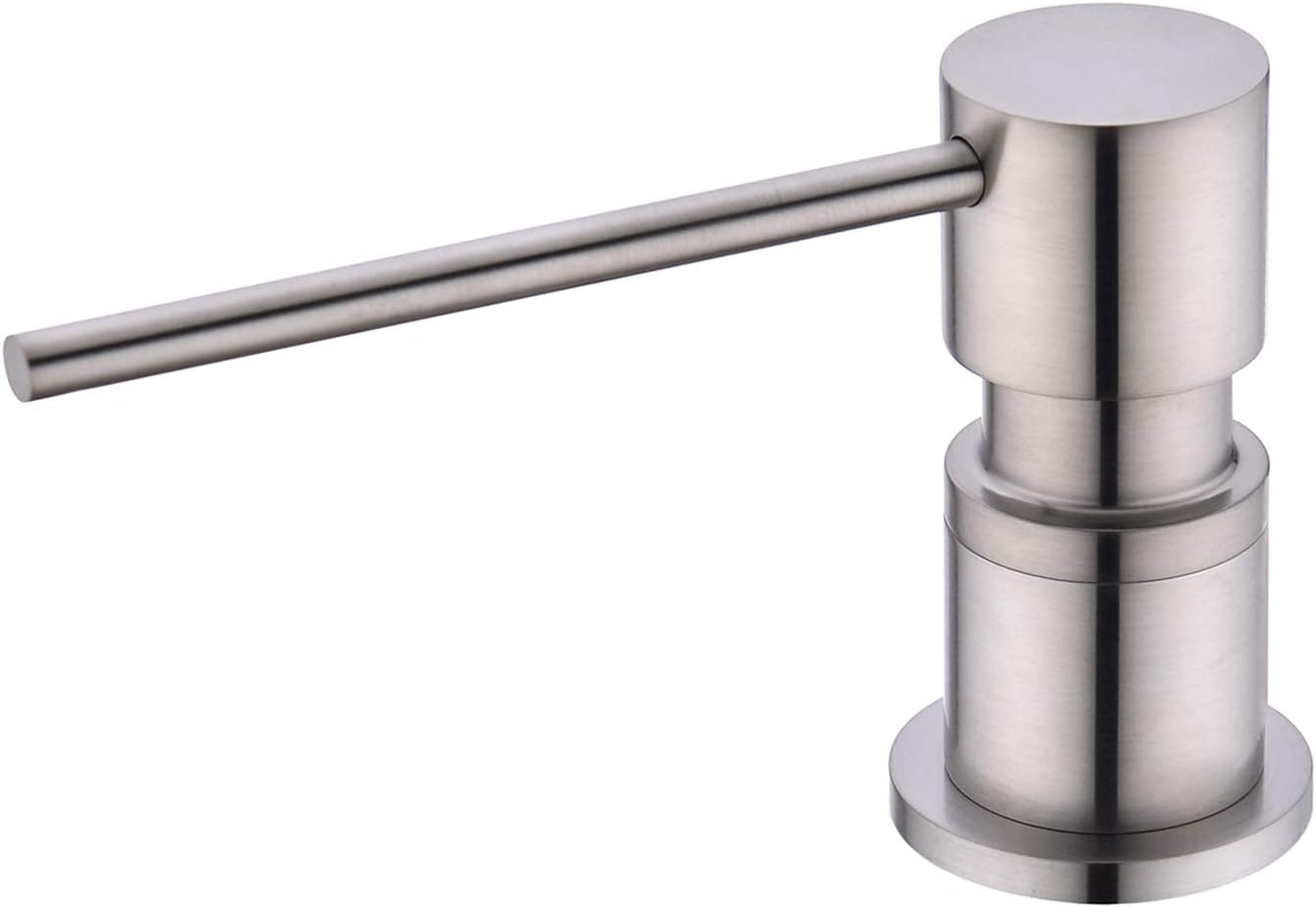 EKRTE Sink Soap Dispensers,Brass Commercial Kitchen Soap Dispenser Liquid Lotion Dish Dispenser Built in Soap Dispenser Brushed Nickel Bathroom Soap Dispensers Pump, Refill from The Top