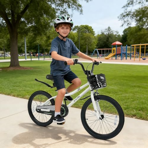 Image of BABY JOY Kids Bike, 12 14 16 18 Inch Boys Girls Bike for 3-8 Years w /Training Wheels, 20 Inch Children Bicycle for 8+ Teens w /Kickstand, Handbrake, Coaster Brake & Removable Basket, Sporty Bicycle