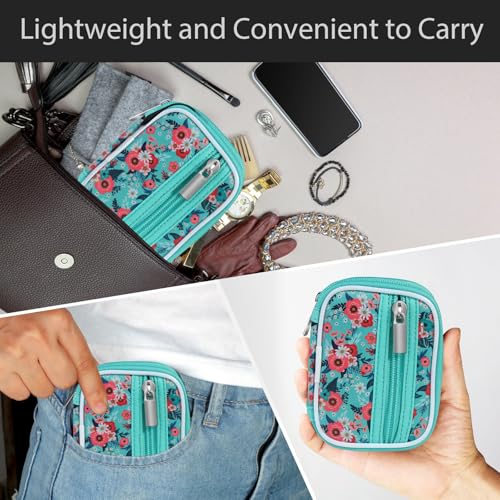 Image of Pill Case Weekly Travel Pill Organizer for Purse with Removable 7 Day Pill Box Premium Neoprene Pill Container for Travel Purse Accessory, Vitamin, Supplement, Small Pieces Arrangement-Green